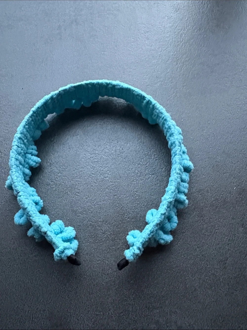Turquoise Kids Crochet Headband - Soft Blue Hair Accessory